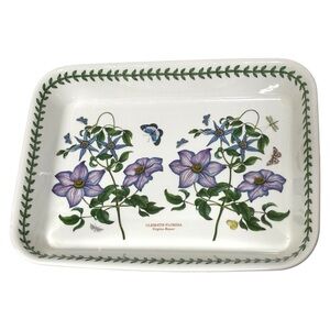 Vintage Portmeirion Botanic Garden Clematis Florida Ceramic Baking/Lasagna Tray